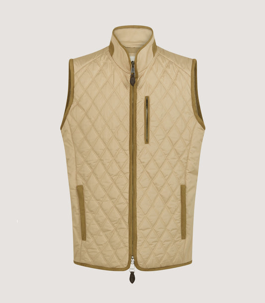 Men's Moorland Light Quilt Gilet in Camel