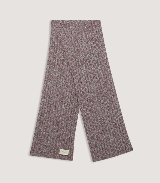 Melange Ribbed Scarf in Audley Red