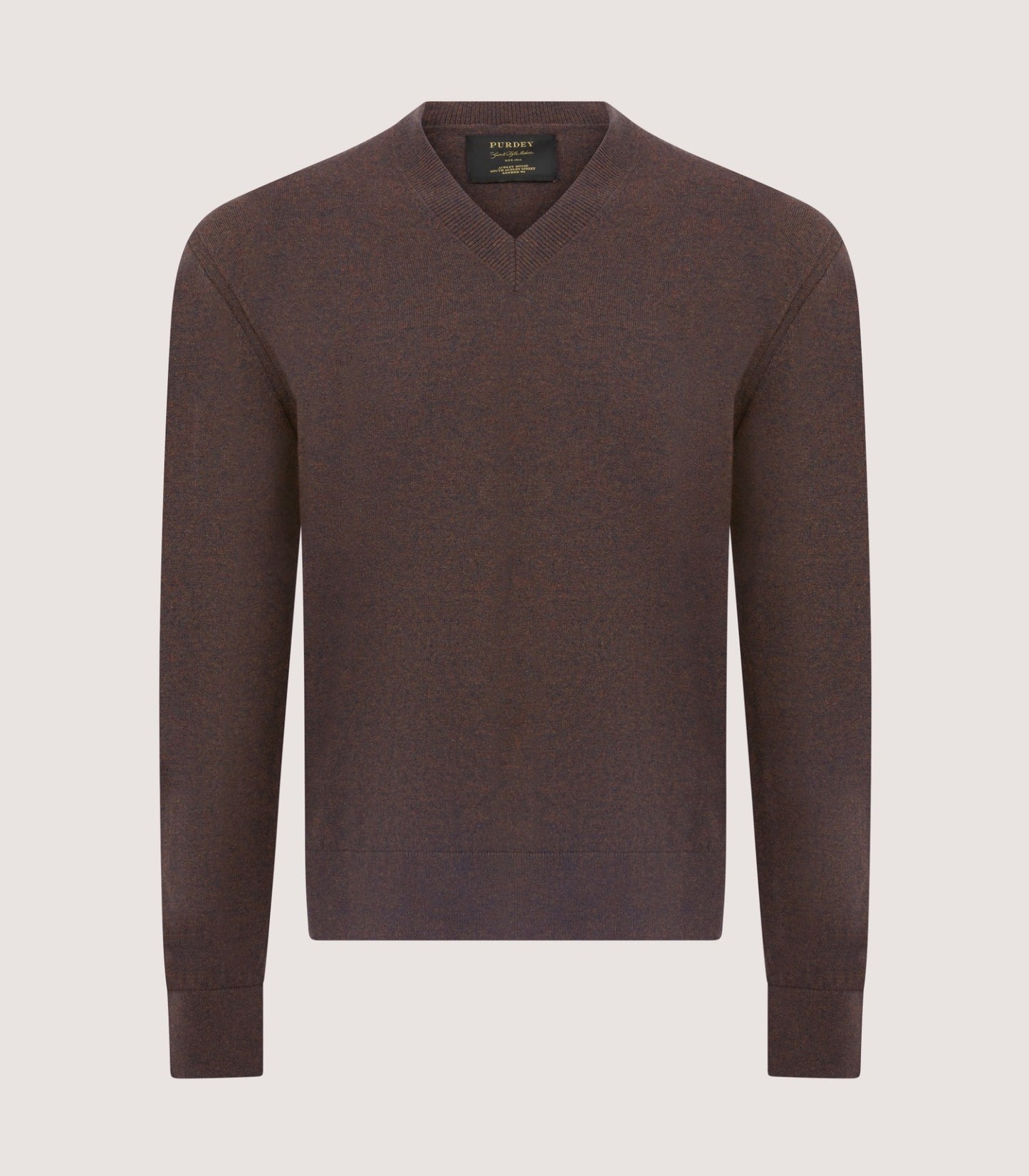 Men's Ensay British Outdoor V-Neck Jumper in Oak