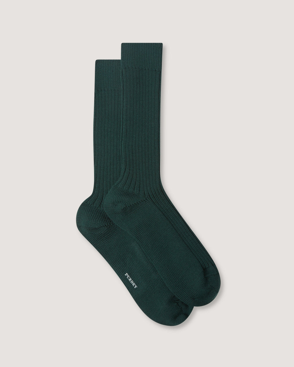Ribbed Knit Wool Blend Sock in Emerald