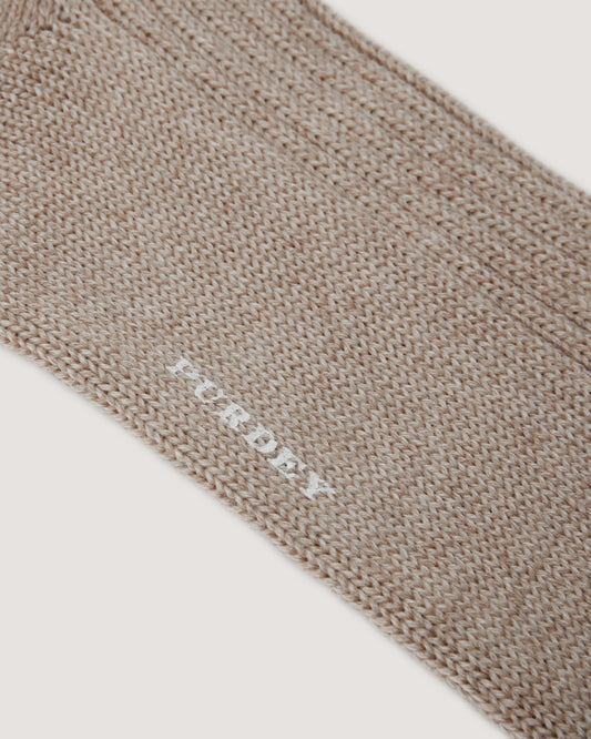 Ribbed Knit Wool Blend Sock in Oatmeal