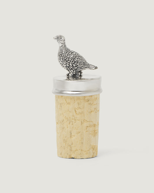 Sterling Silver Grouse Bottle Stopper in Silver