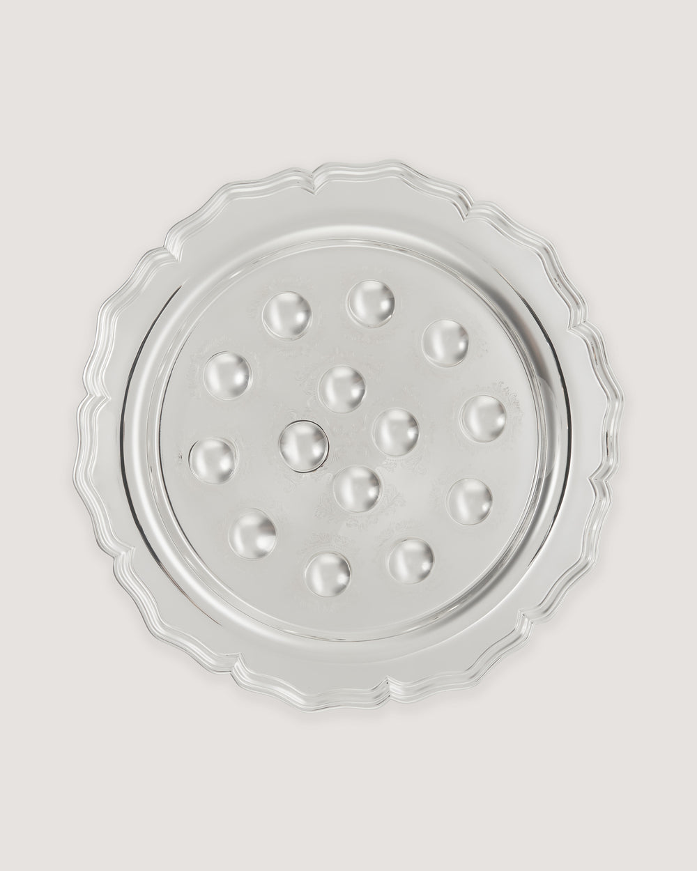 Rose and Scroll Olive Tray in Silver