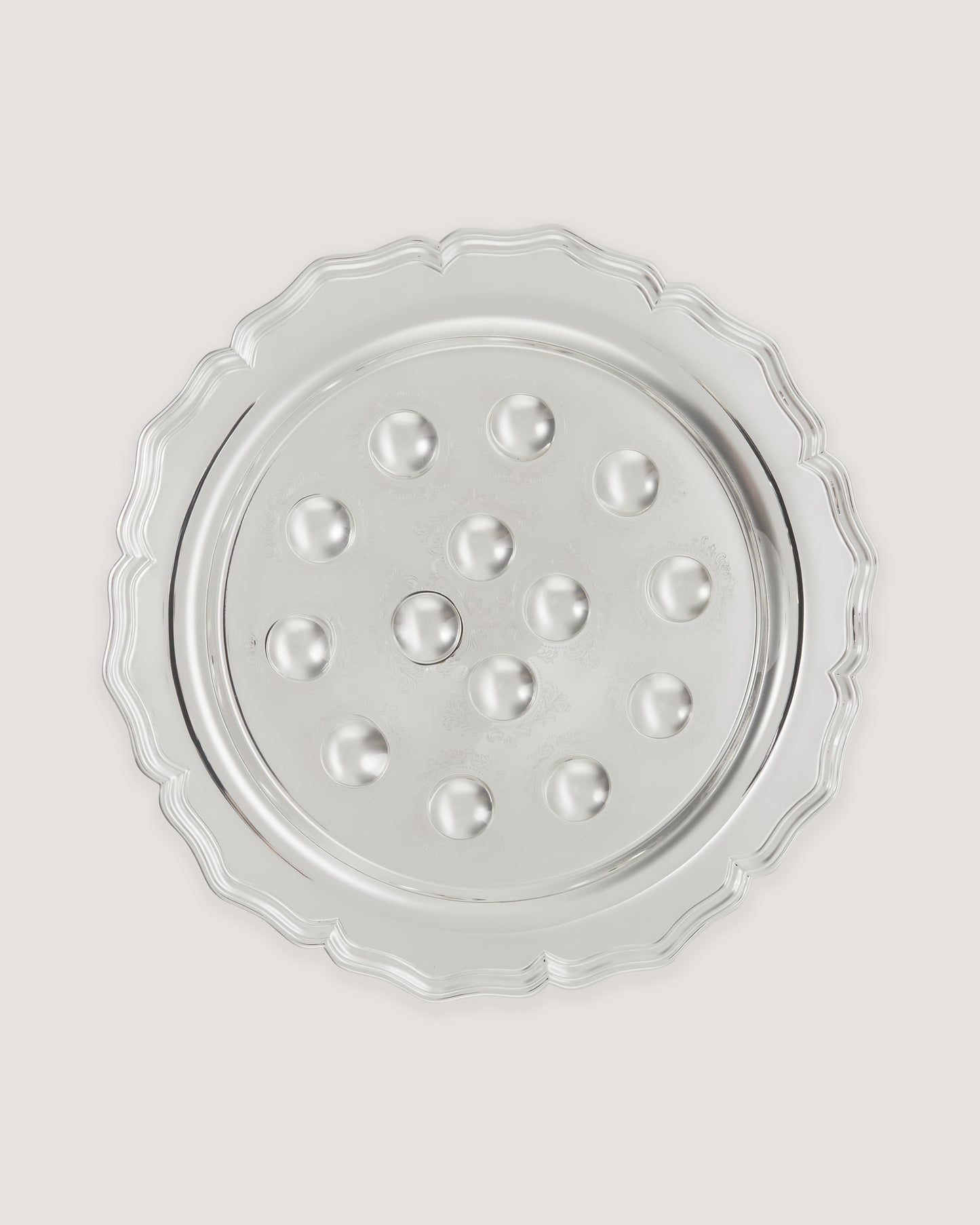 Rose and Scroll Olive Tray in Silver