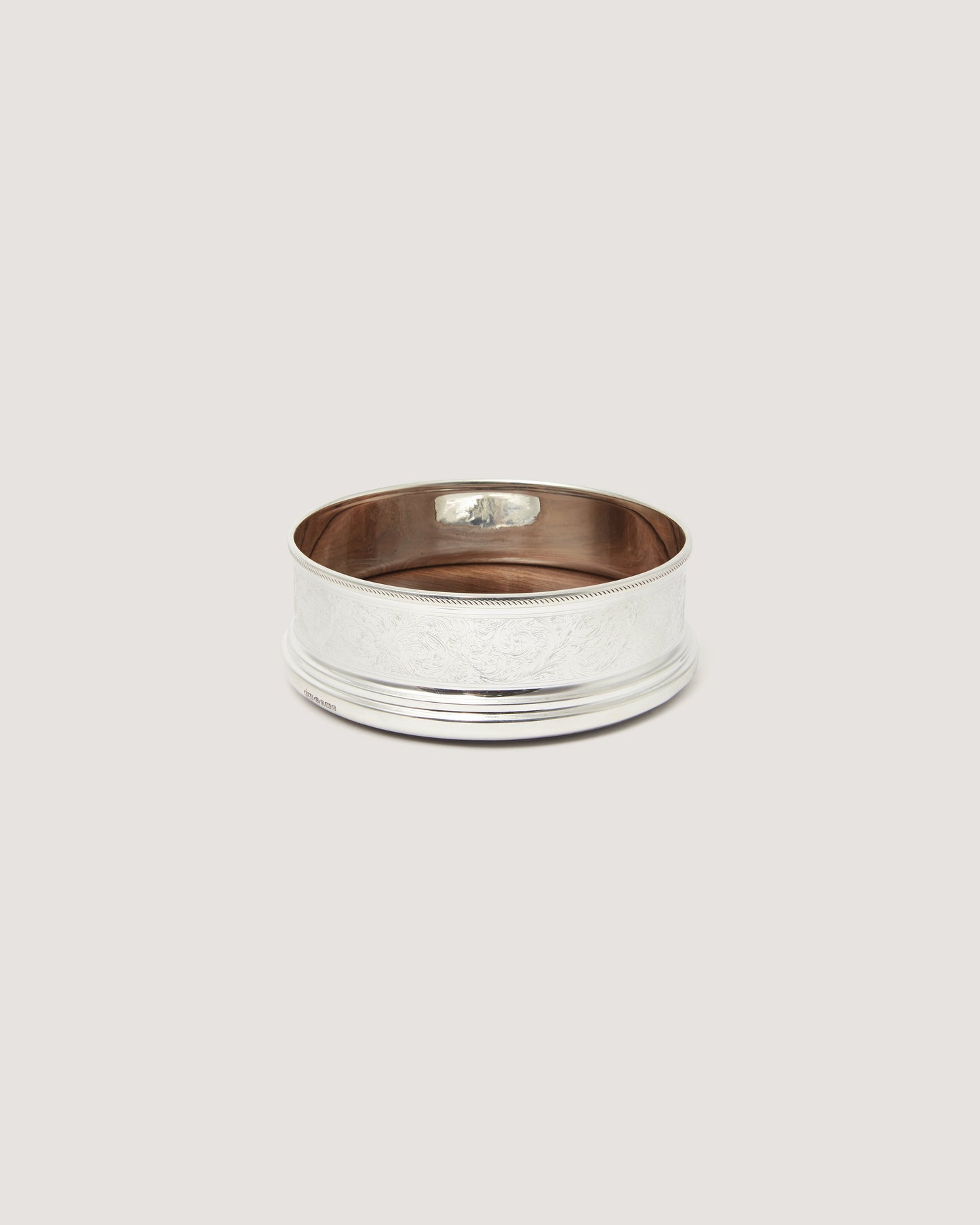 Rose and Scroll Bottle Holder in Silver