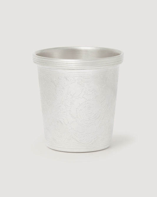 Rose and Scroll Cocktail Stick Cup in Silver