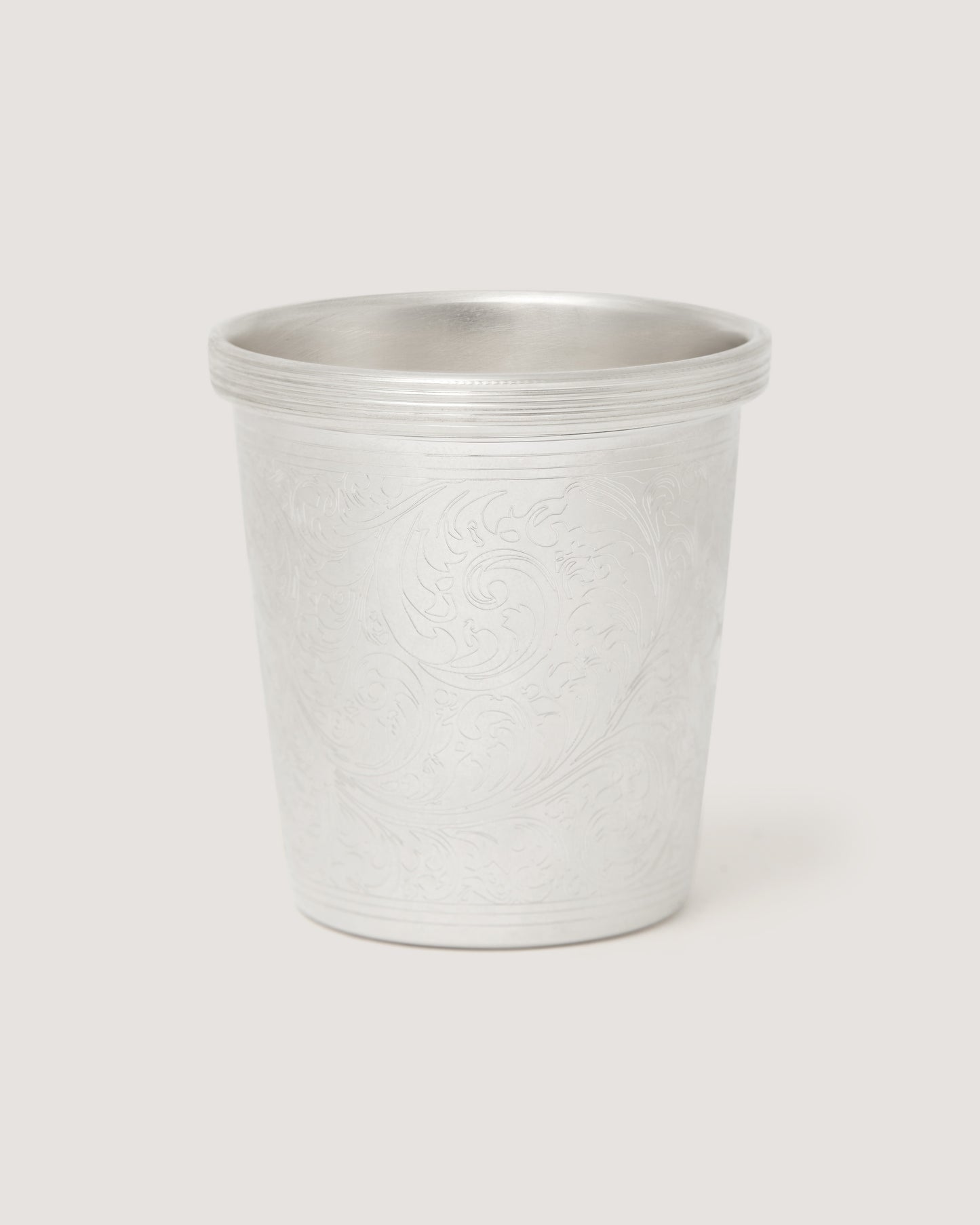 Rose and Scroll Cocktail Stick Cup in Silver