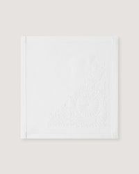 Rose and Scroll Cocktail Napkin in White