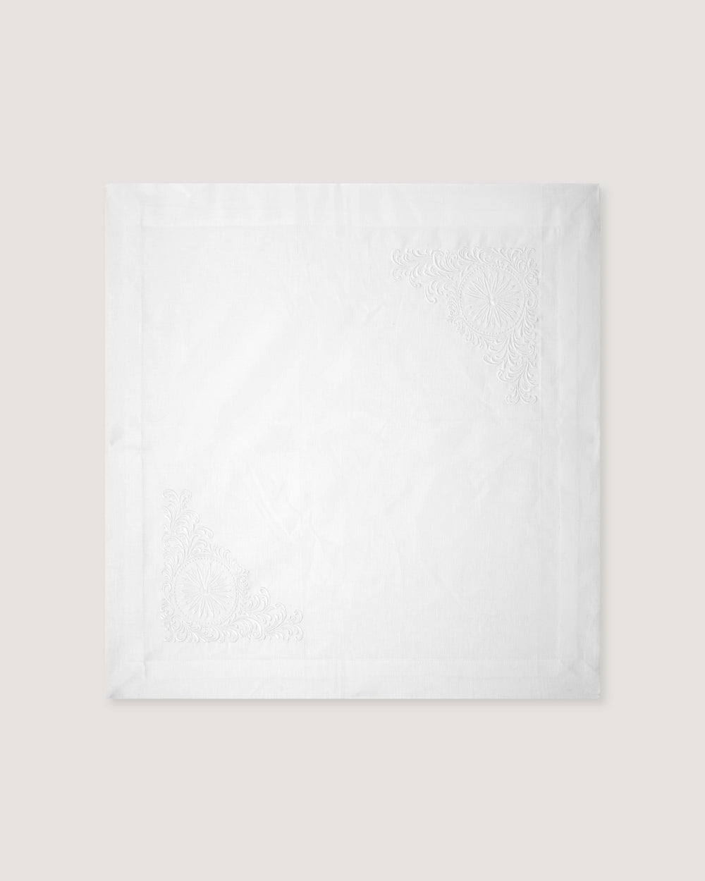 Rose and Scroll Dinner Napkin in White