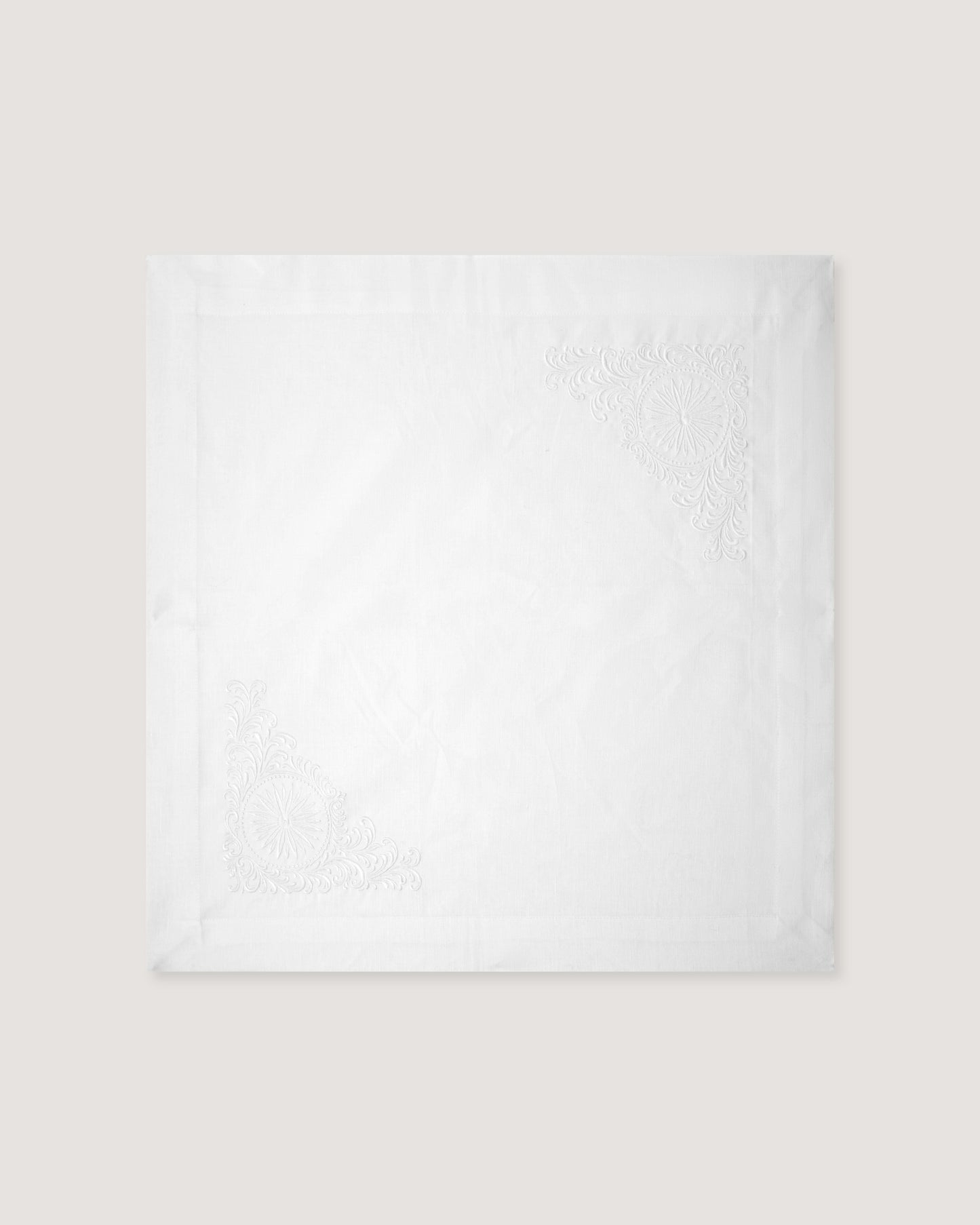 Rose and Scroll Dinner Napkin in White