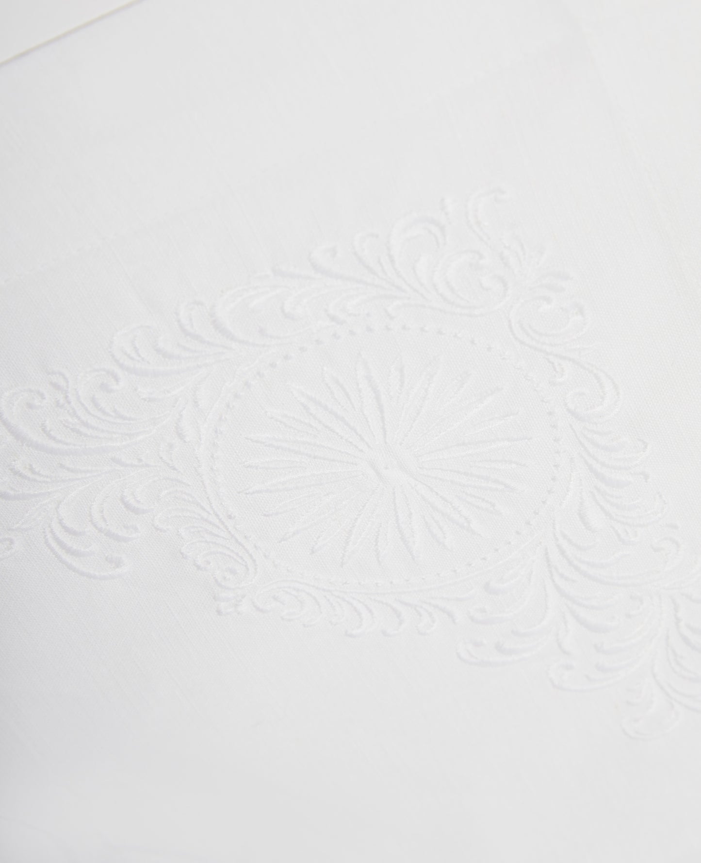 Rose and Scroll Dinner Napkin in White