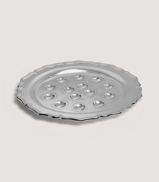Rose and Scroll Olive Tray in Silver