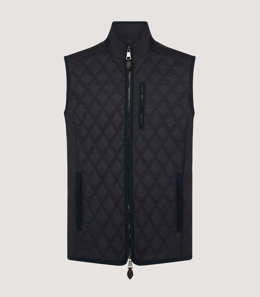 Men's Moorland Light Quilt Gilet in Midnight