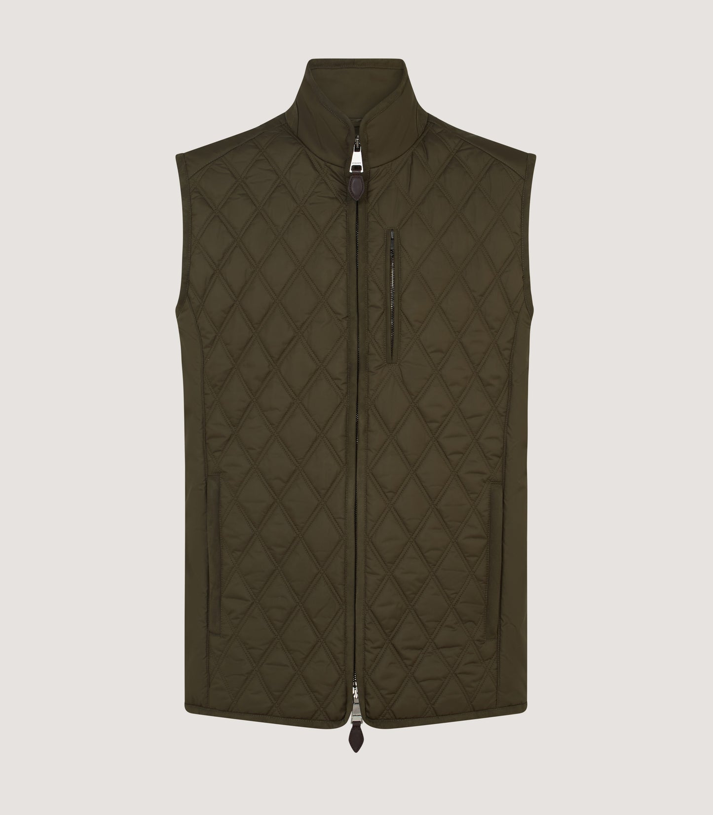 Men's Moorland Light Quilt Gilet in Dark Olive
