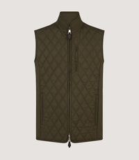 Men's Moorland Light Quilt Gilet in Dark Olive