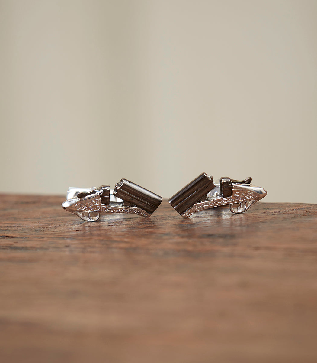 Over-And-Under Silver Cufflinks In Silver