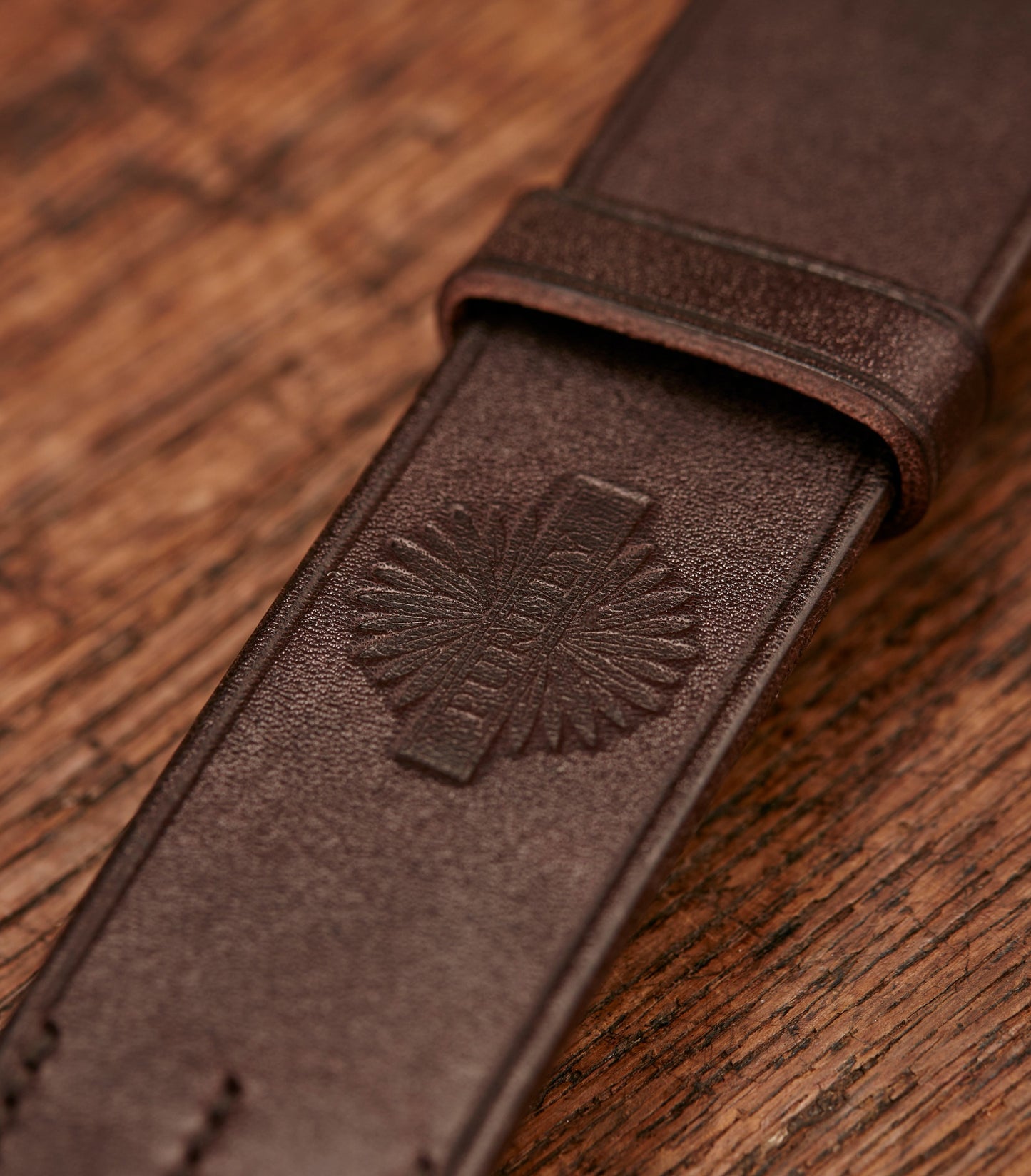 Men's Oak Bark Tanned Leather Belt in Purdey Havana