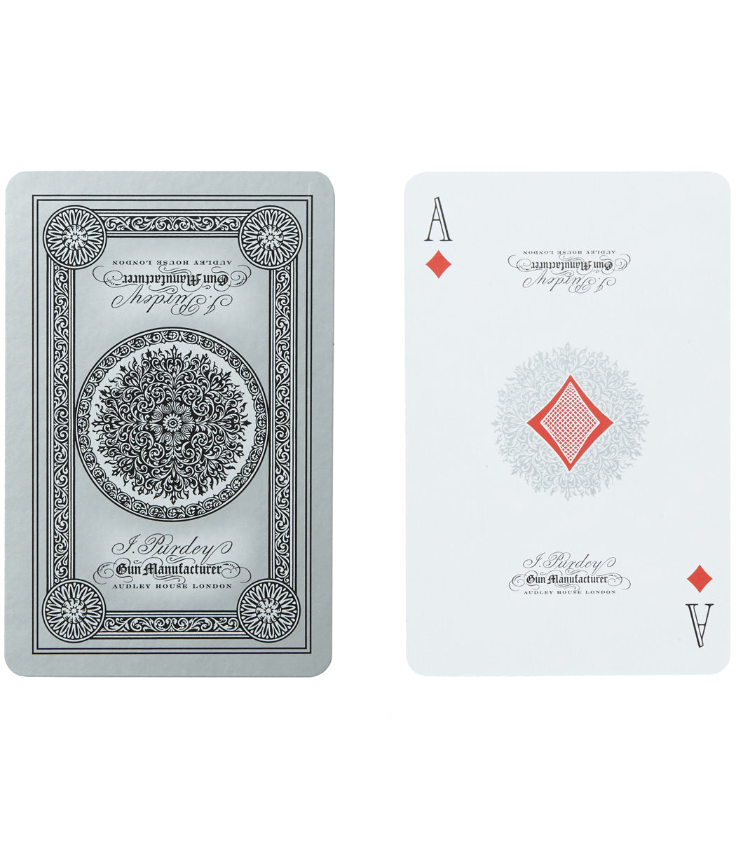 Purdey Engraved Playing Cards In Silver