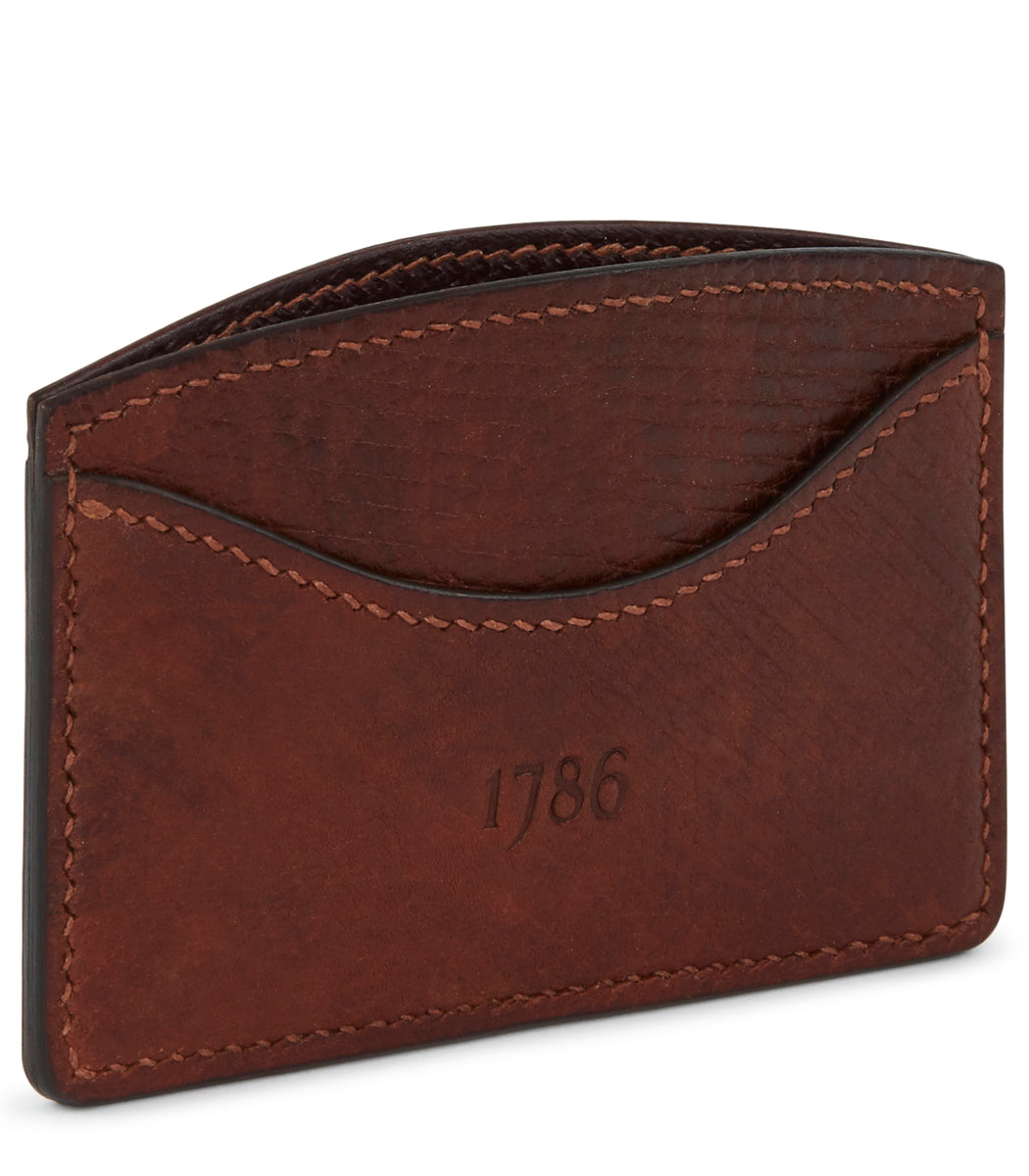 Russia Leather Credit Card Holder In Brown