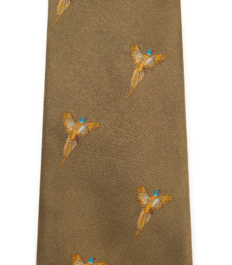 Flying Pheasant Tie In Khaki