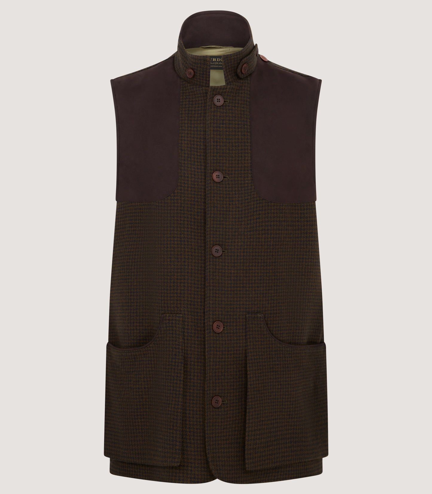 Men's Cashmere Tweed High Collar Sporting Vest In Glenmore
