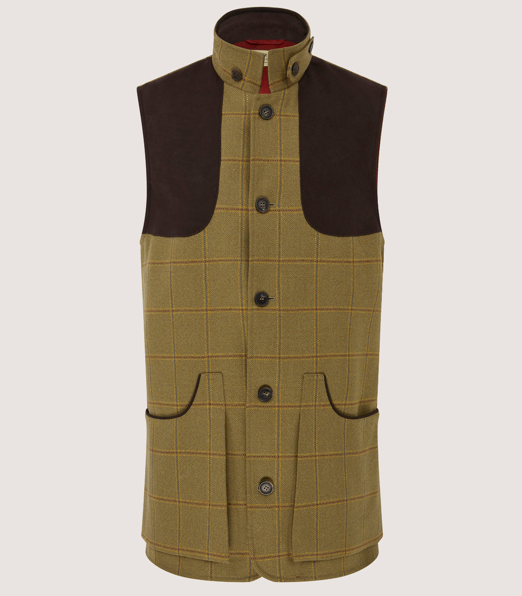 Men's Technical Tweed High Collar Sporting Vest In Berkshire