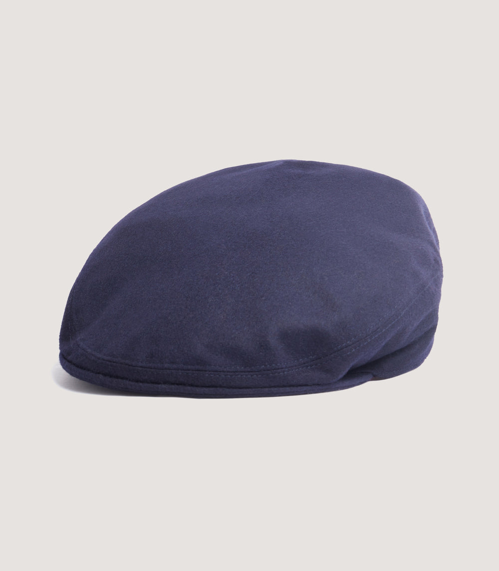 Litton Short Peak Loden Cap In Navy