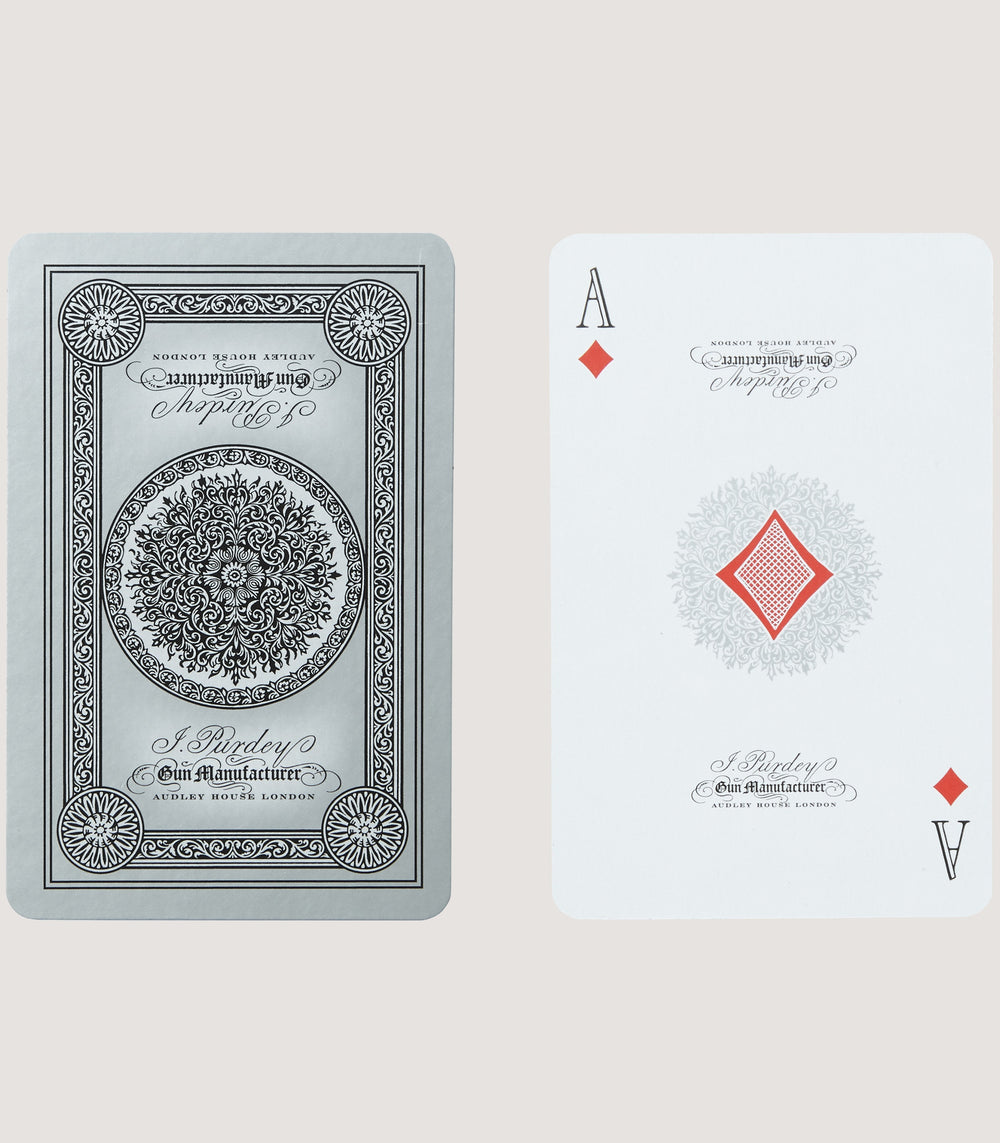 Purdey Engraved Playing Cards In Silver