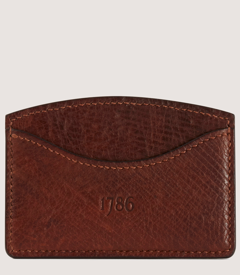 Russia Leather Credit Card Holder In Brown