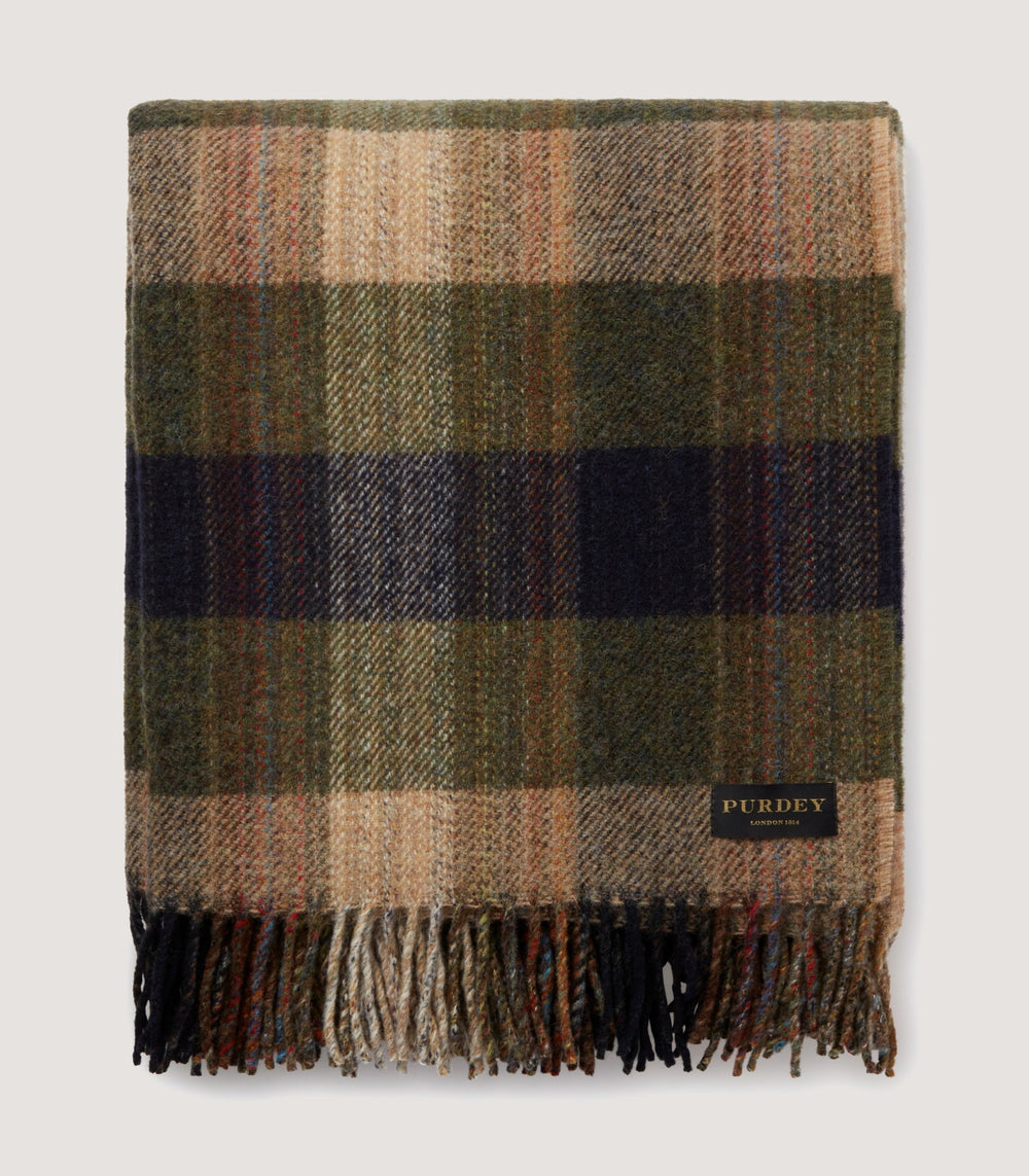 Recycled Check Blanket In Navy