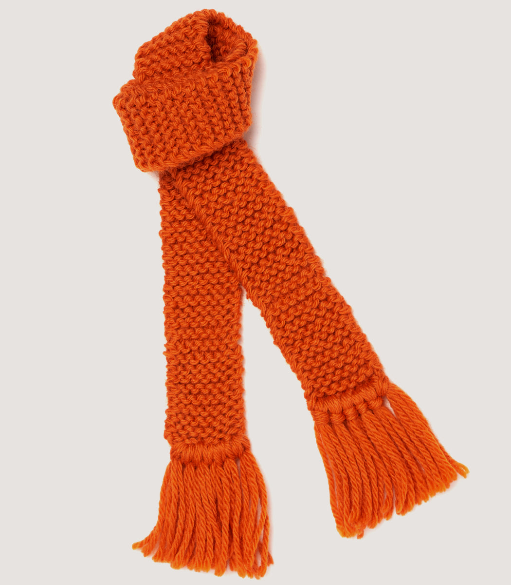 Saltby Handknitted Wool Garter In Orange