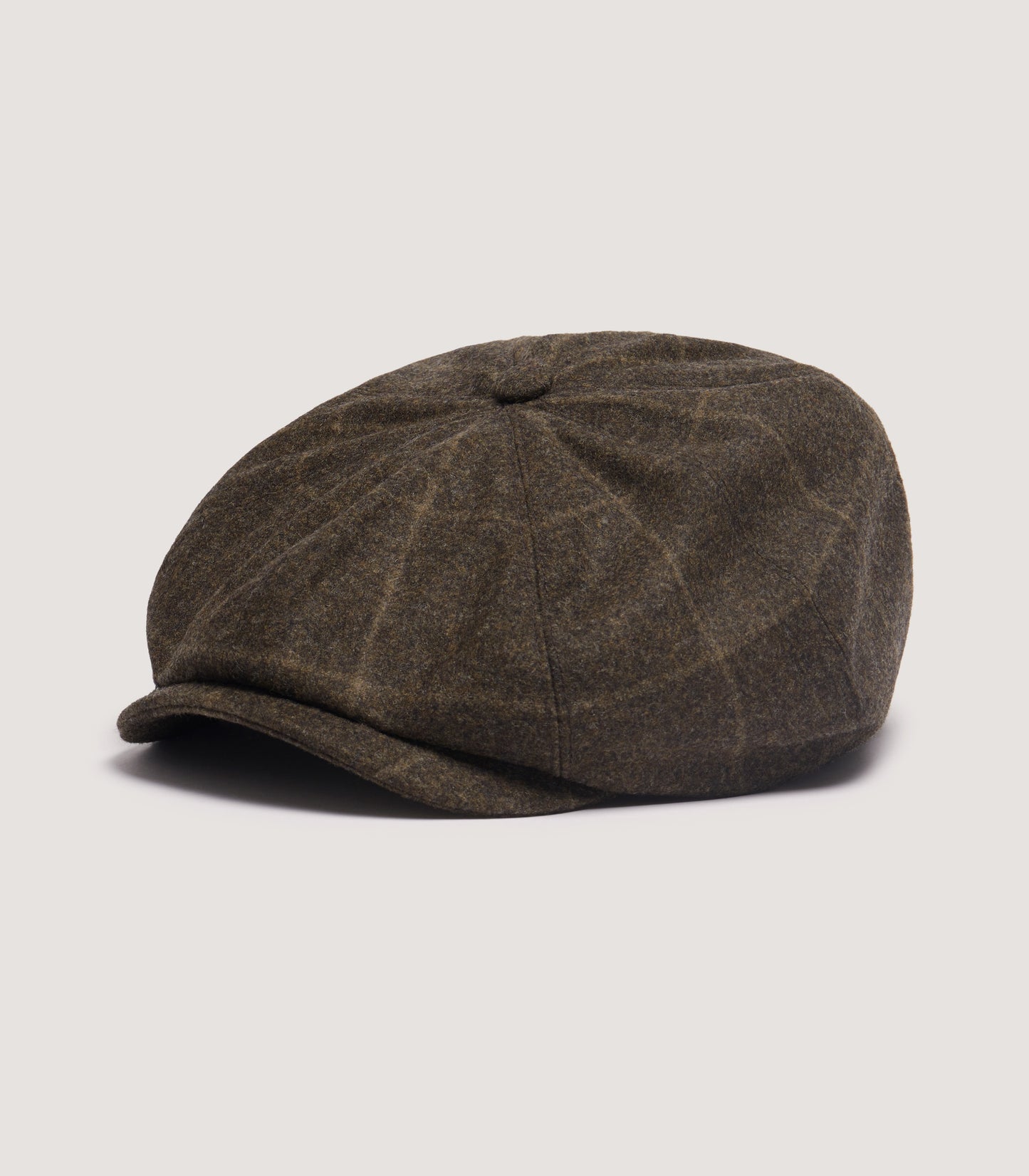 Dalby Check Loden Bakerboy Cap In Forest Green