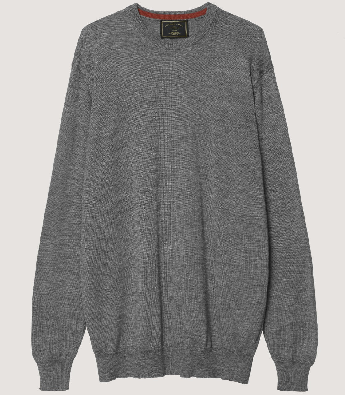 Mens Silk Blend Crew Neck Sweater - Terracotta X Xl In Grey