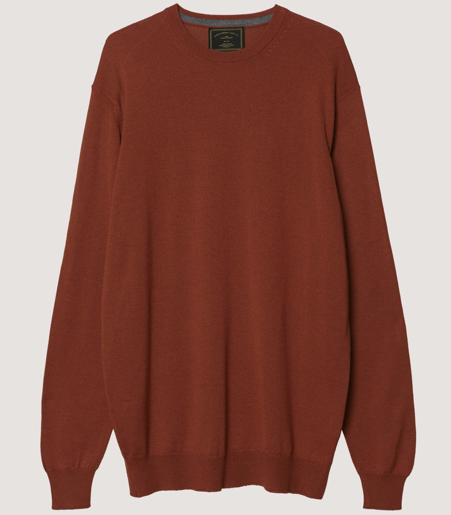 Mens Silk Blend Crew Neck Sweater - Terracotta X Xl In Terracotta