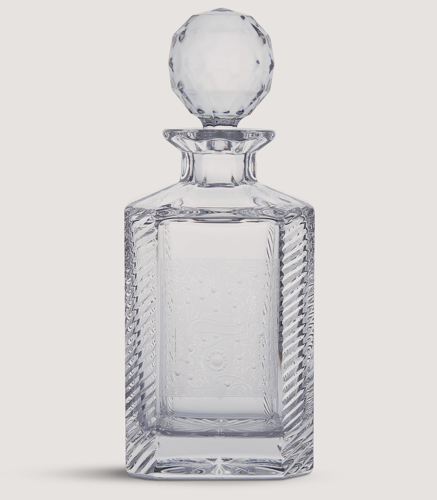 Crystal Decanter With Scroll Engraving